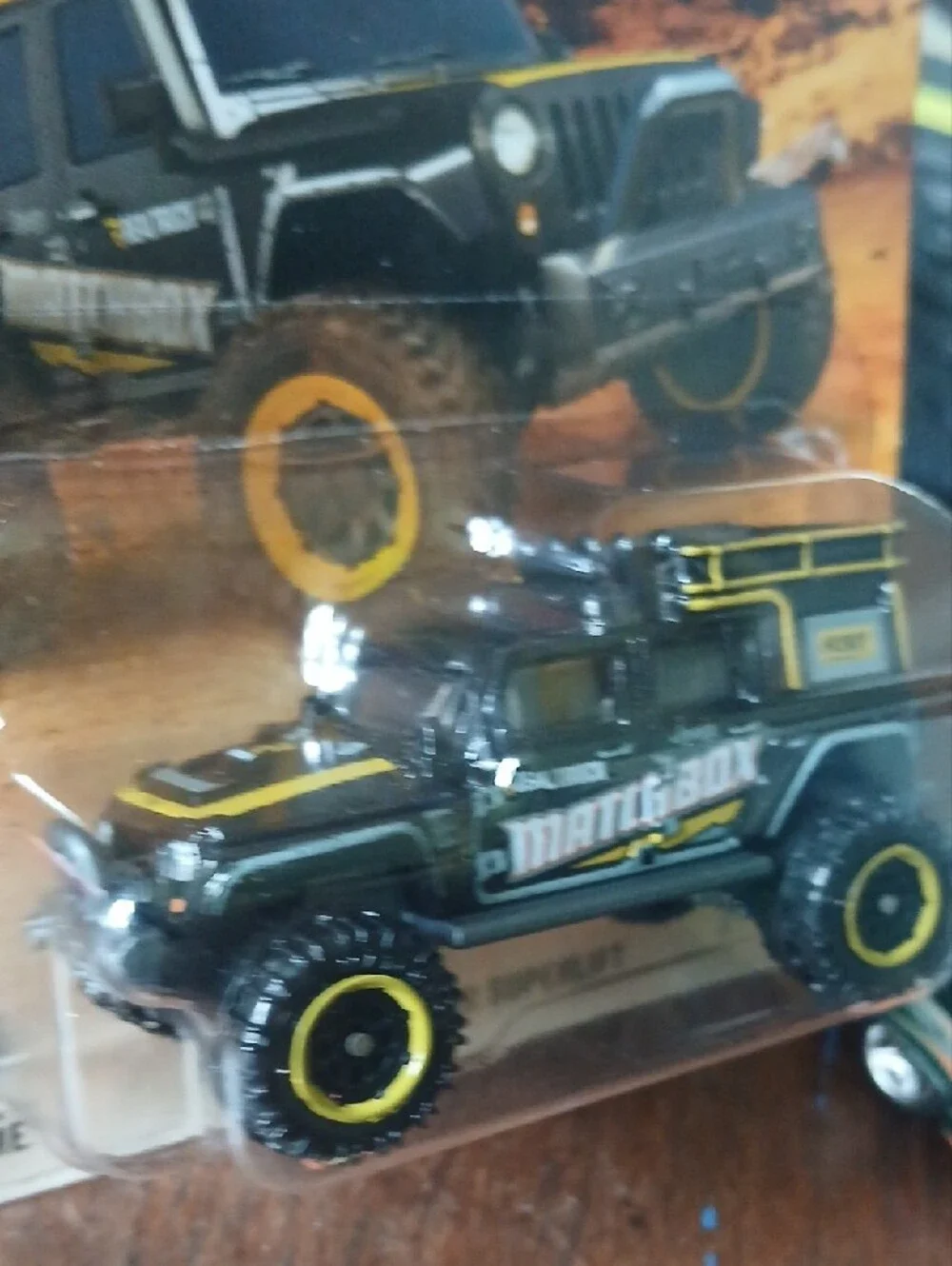 Matchbox Jeep Wrangler Superlift Toy - Black & Yellow